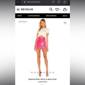 Revolve hot pink mini skirt